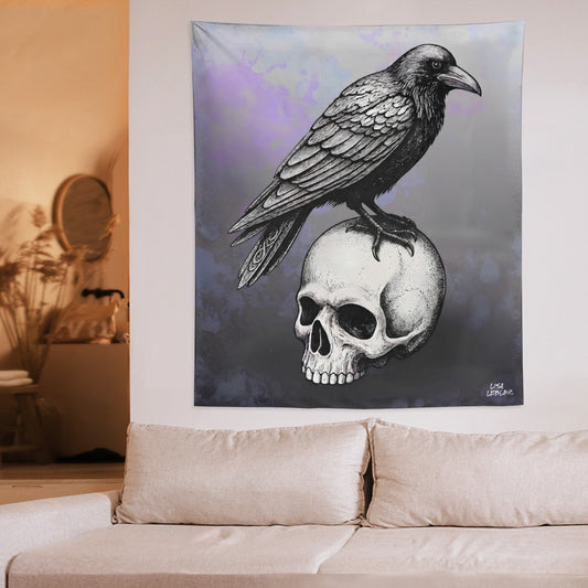 Skull & Raven Wall Art Tapestry
