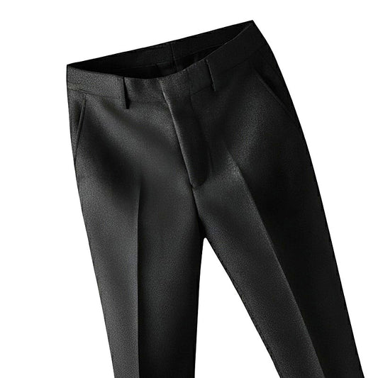 Black pants on a light gray background