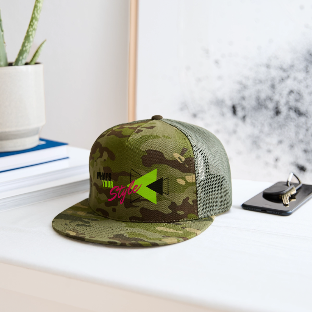 Snap-Back Trucker Hat | Customizable - MultiCam\green