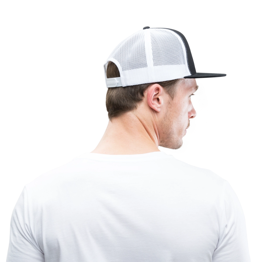 Snap-Back Trucker Hat | Customizable - black/white