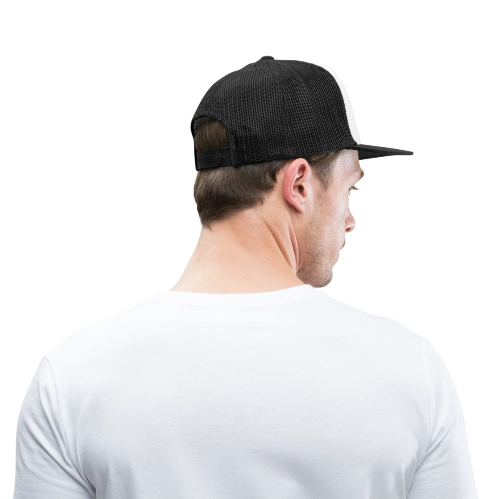 Snap-Back Trucker Hat | Customizable - white/black