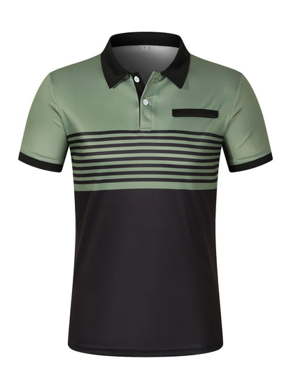 Men's Casual Striped Polo Shirt