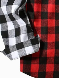 Plaid Hooded Long Sleeve Button Up Shirt - Lunacy Deals & Designs