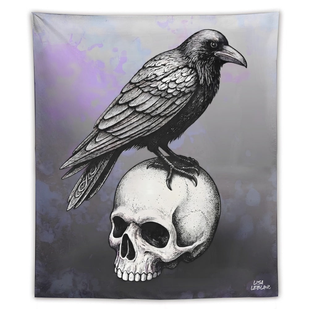 Skull & Raven Wall Art Tapestry