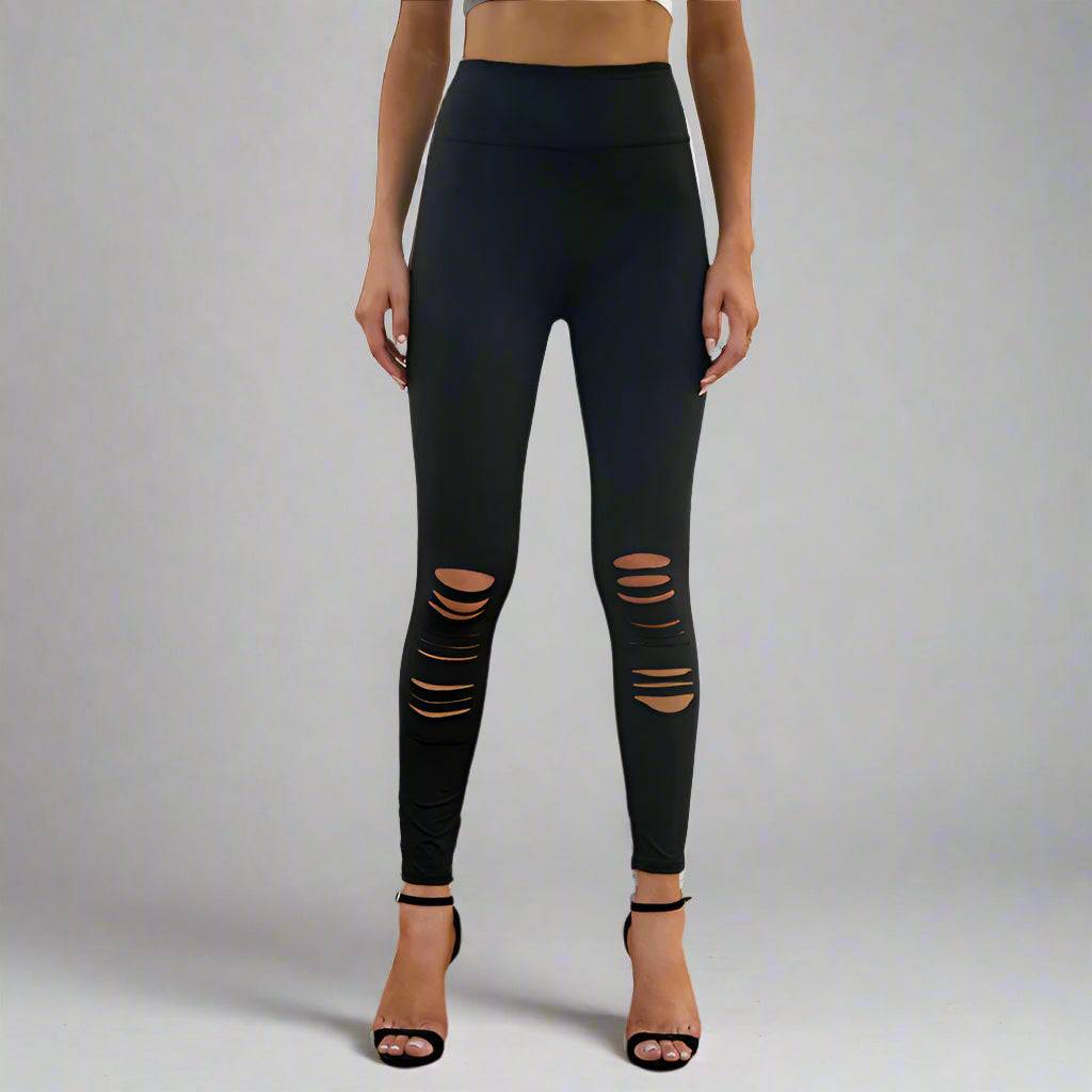 WOMEN'S STRETCHY HIGH WAIST CUTOUT LEGGINGS