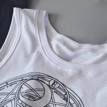 Women's Sun & Moon Crew Neck Cropped Tank