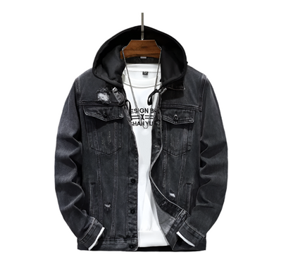Men's Detachable Hooded Denim Jacket