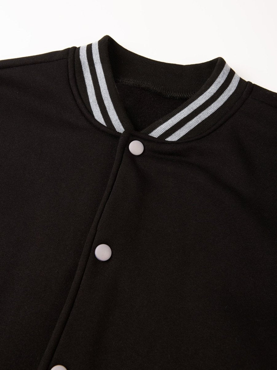 Men's Fleece Snap Button Varsity Jacket - Lunacy Deals & Designs