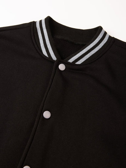 Men's Fleece Snap Button Varsity Jacket - Lunacy Deals & Designs