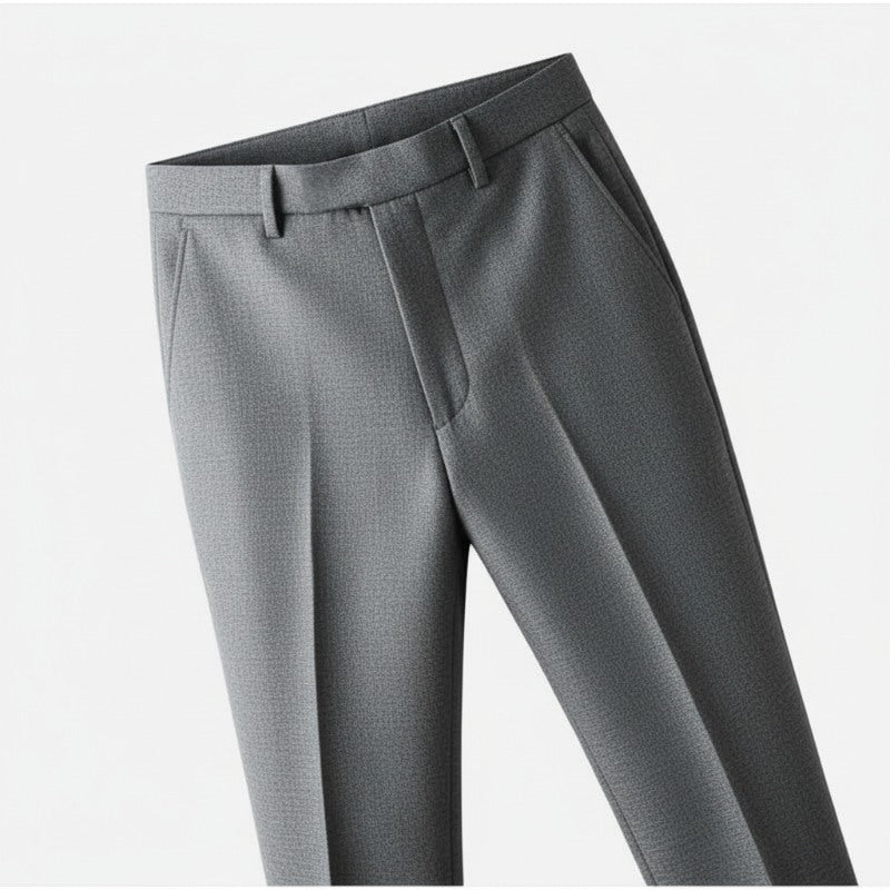 Gray dress pants on a white background