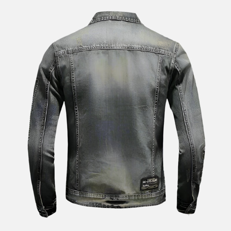 Men's Retro Distressed Denim Jacket - Lunacy Deals & Designs
