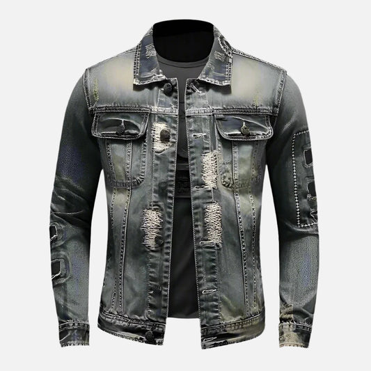 Men's Retro Distressed Denim Jacket 